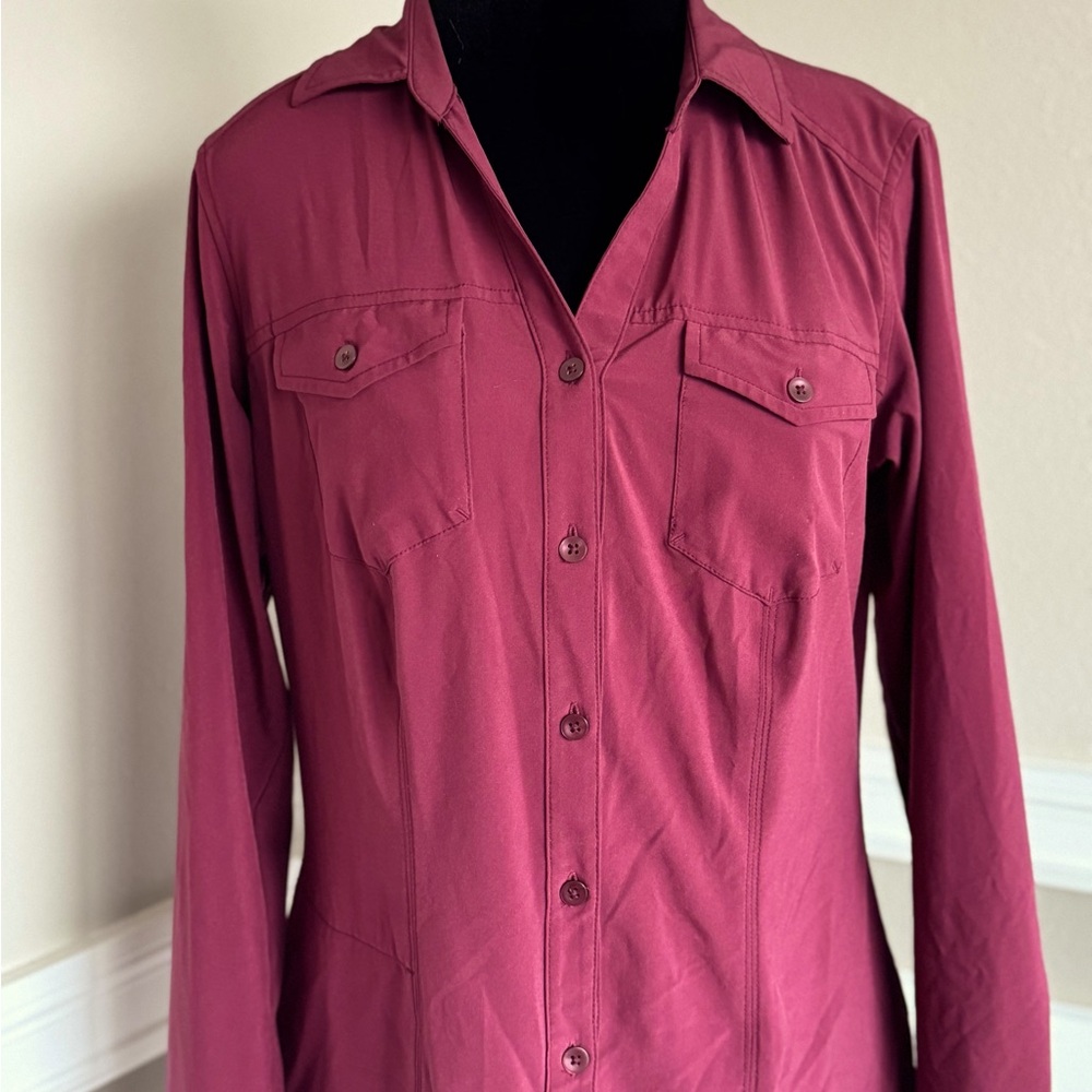 Exofficio Outdoor Button Down Shirt Burgundy Women’s Sz Small 4 6
